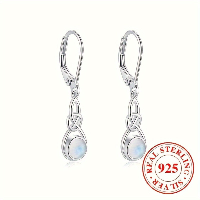 Sterling 925 Silver Hypoallergenic Ear Jewelry Natural Synthetic Gems Decor Dangle Earrings Delicate Female Gift